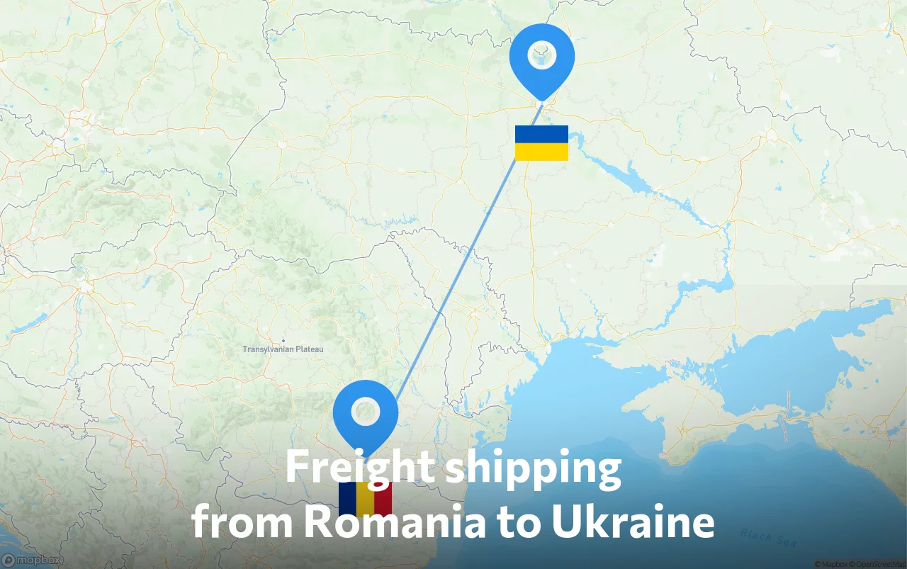 Shipping route from Romania to Ukraine