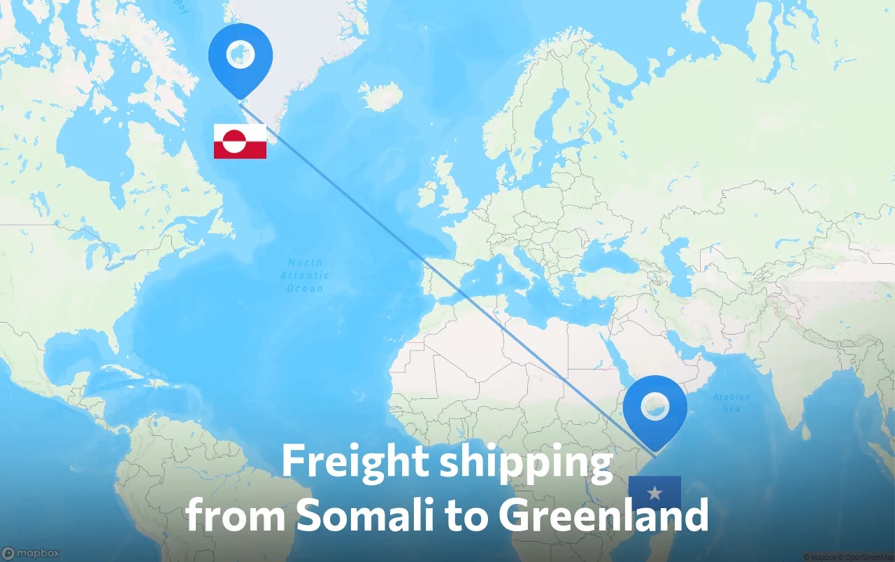 Shipping route from Somali to Greenland