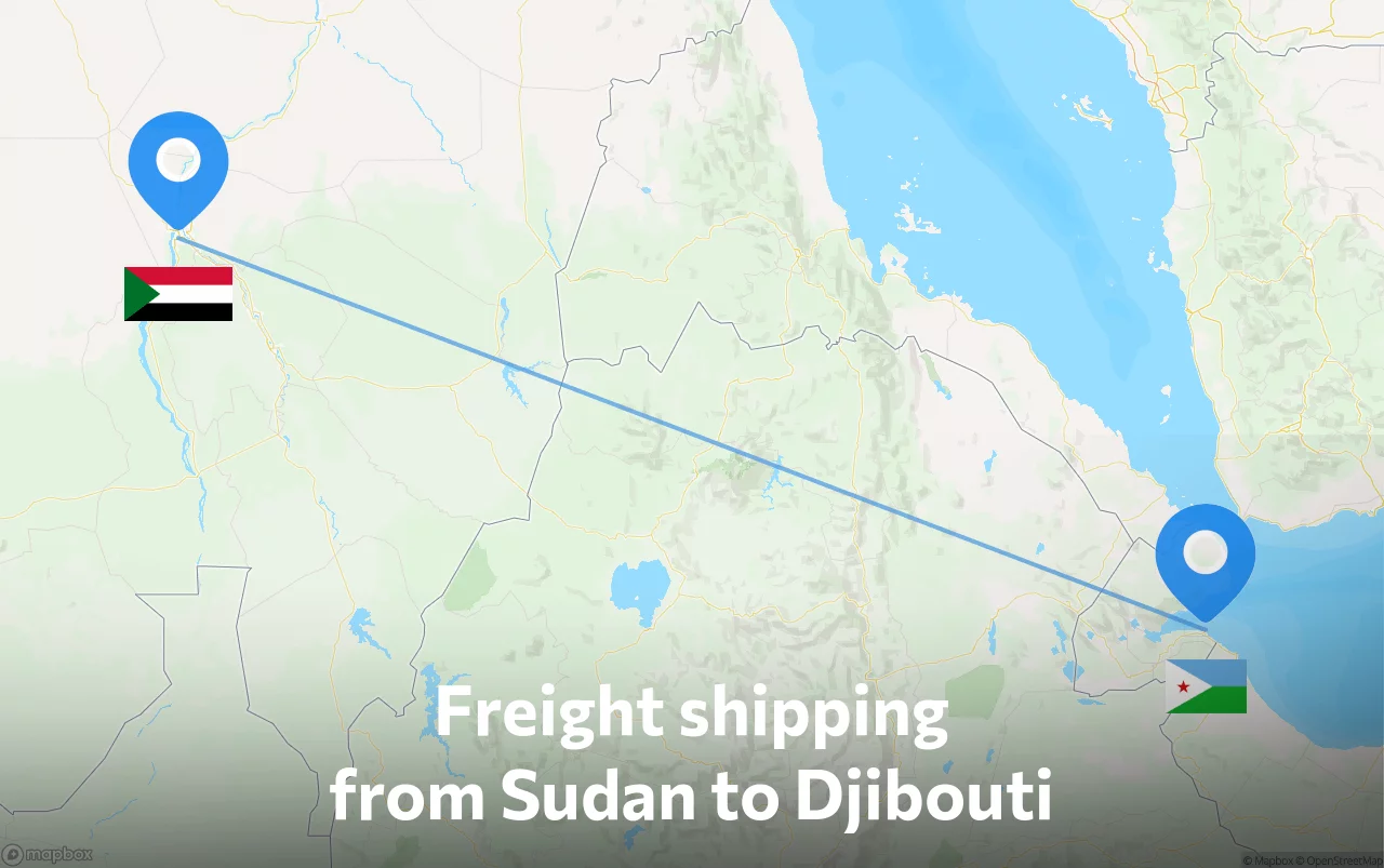 Shipping route from Sudan to Djibouti