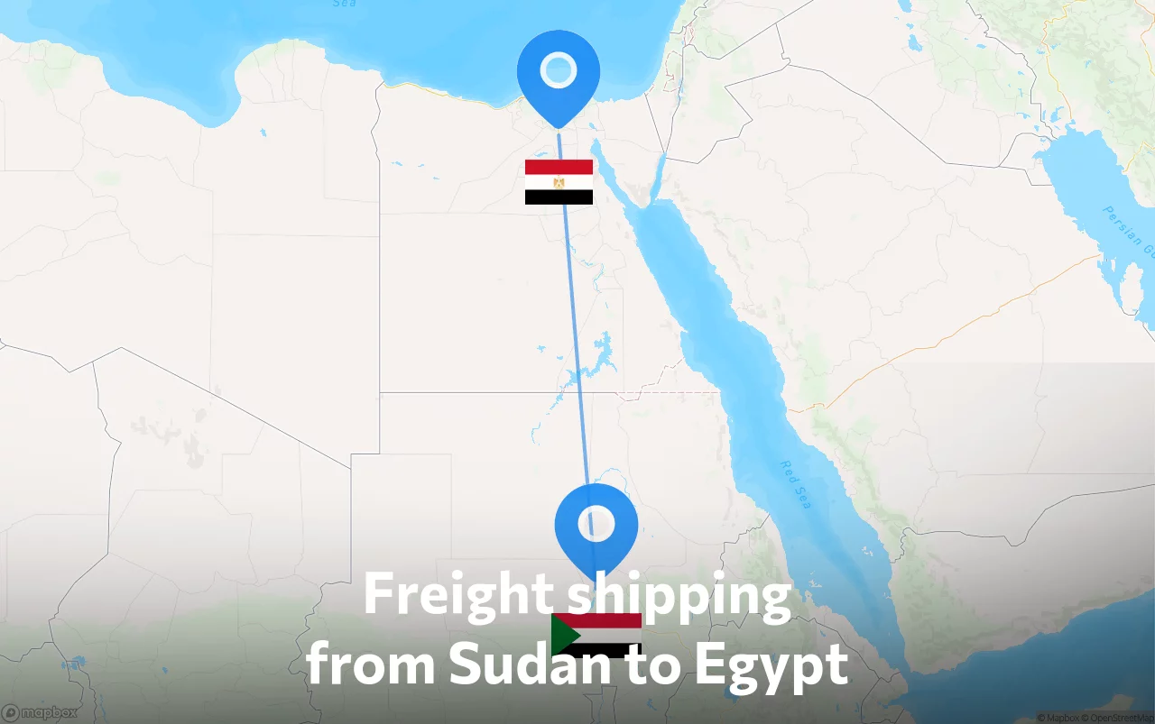 Shipping route from Sudan to Egypt