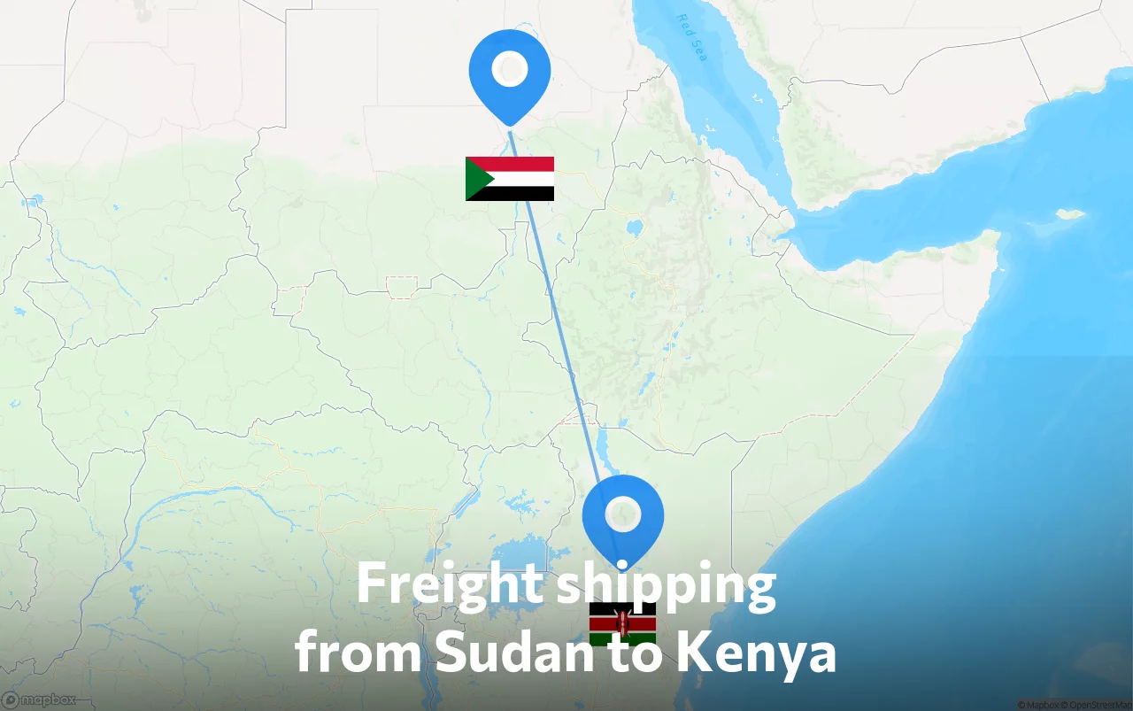 Shipping route from Sudan to Kenya