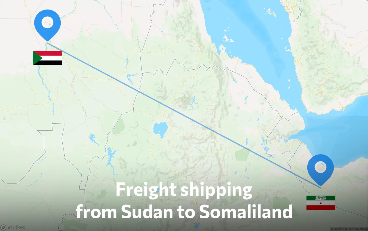 Shipping route from Sudan to Somaliland