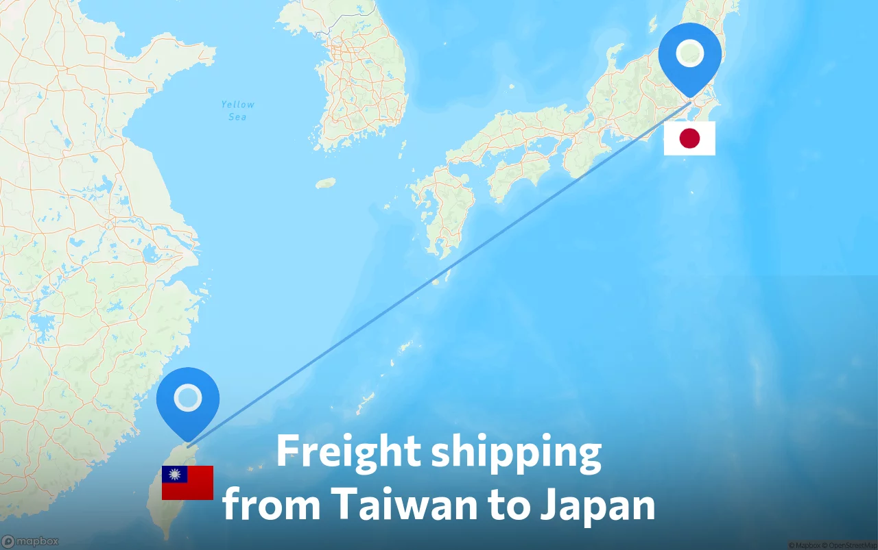 Shipping route from Taiwan to Japan