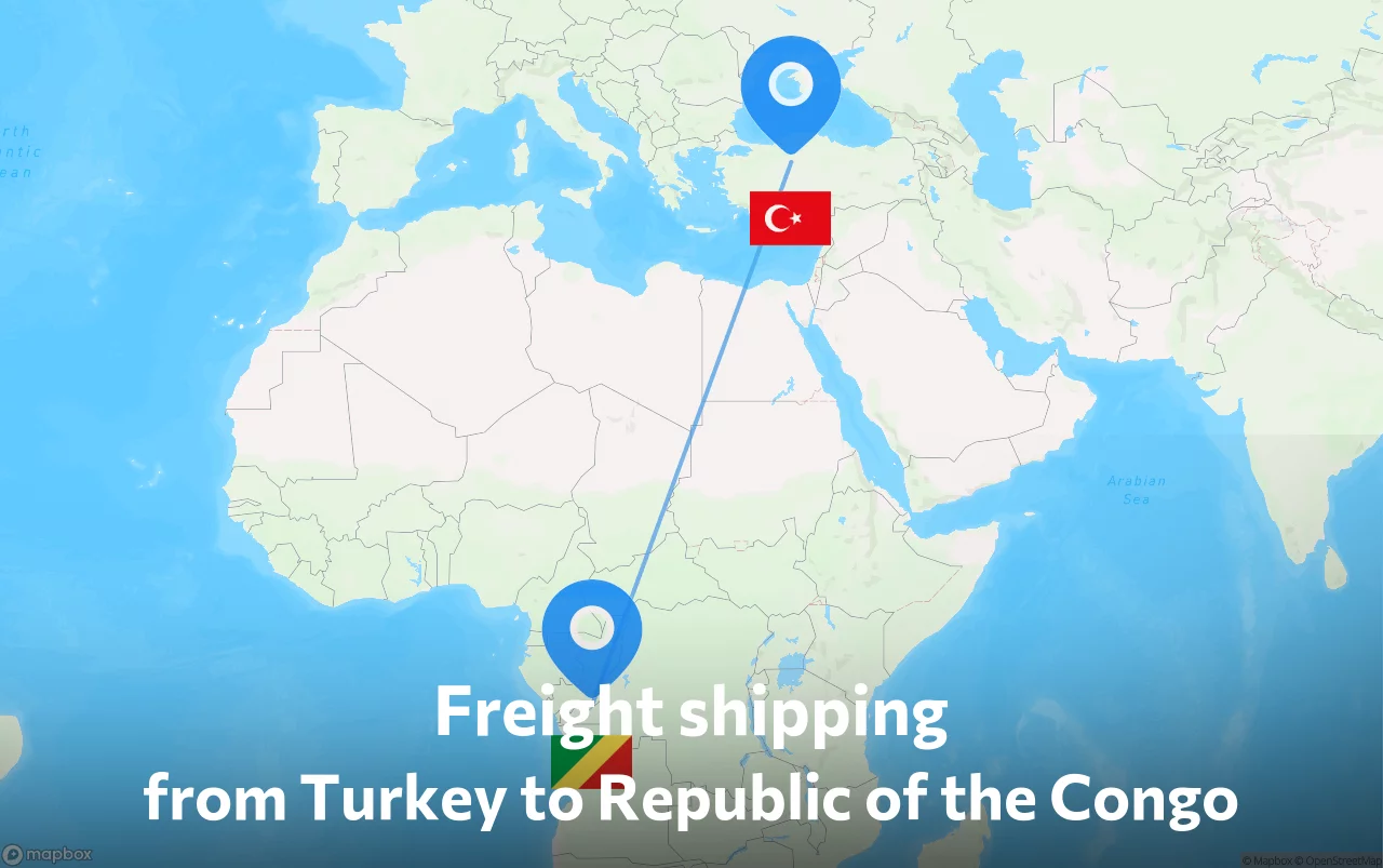 Shipping route from Turkey to Republic of the Congo