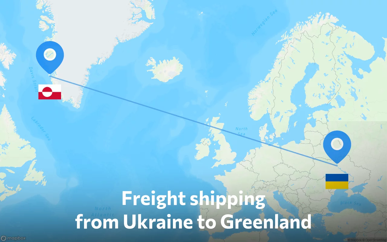 Shipping route from Ukraine to Greenland