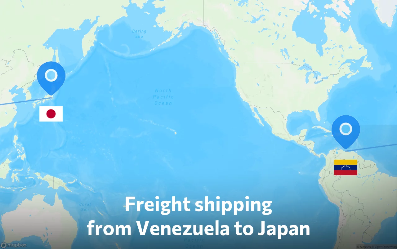 Shipping route from Venezuela to Japan