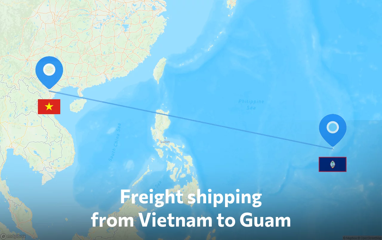 Shipping route from Vietnam to Guam