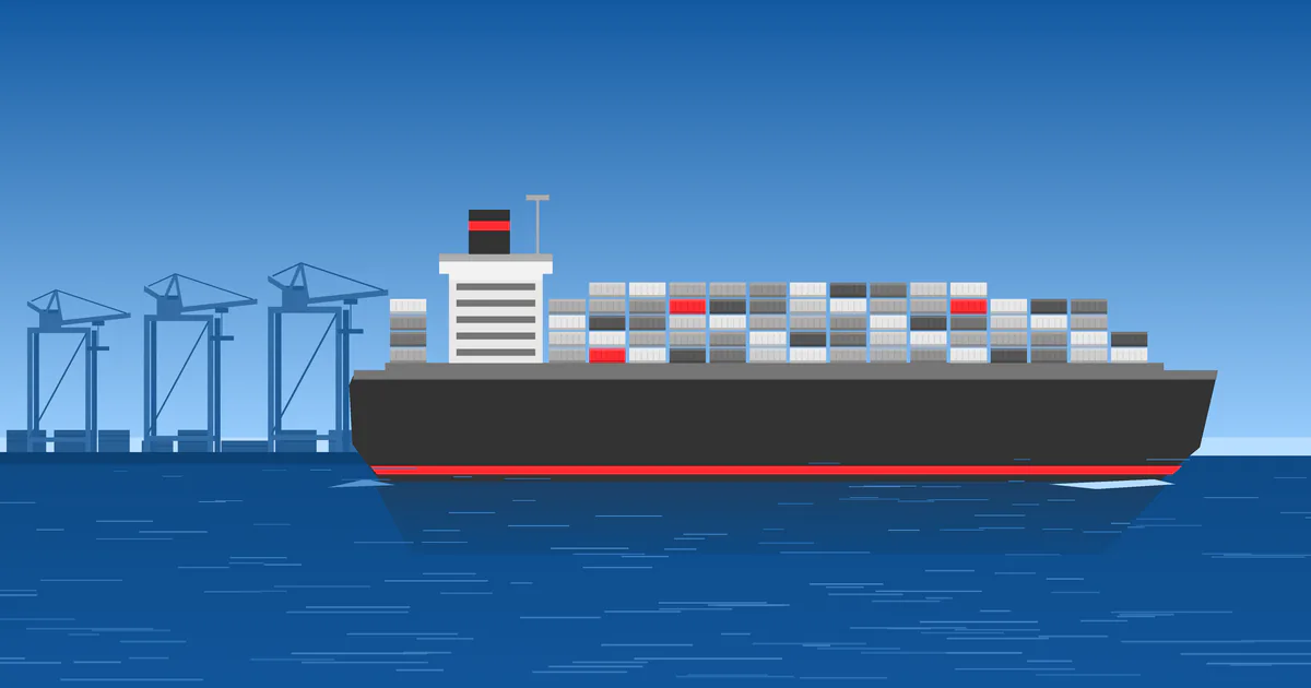 Container ship departing Laem Chabang for an Australian east-coast port