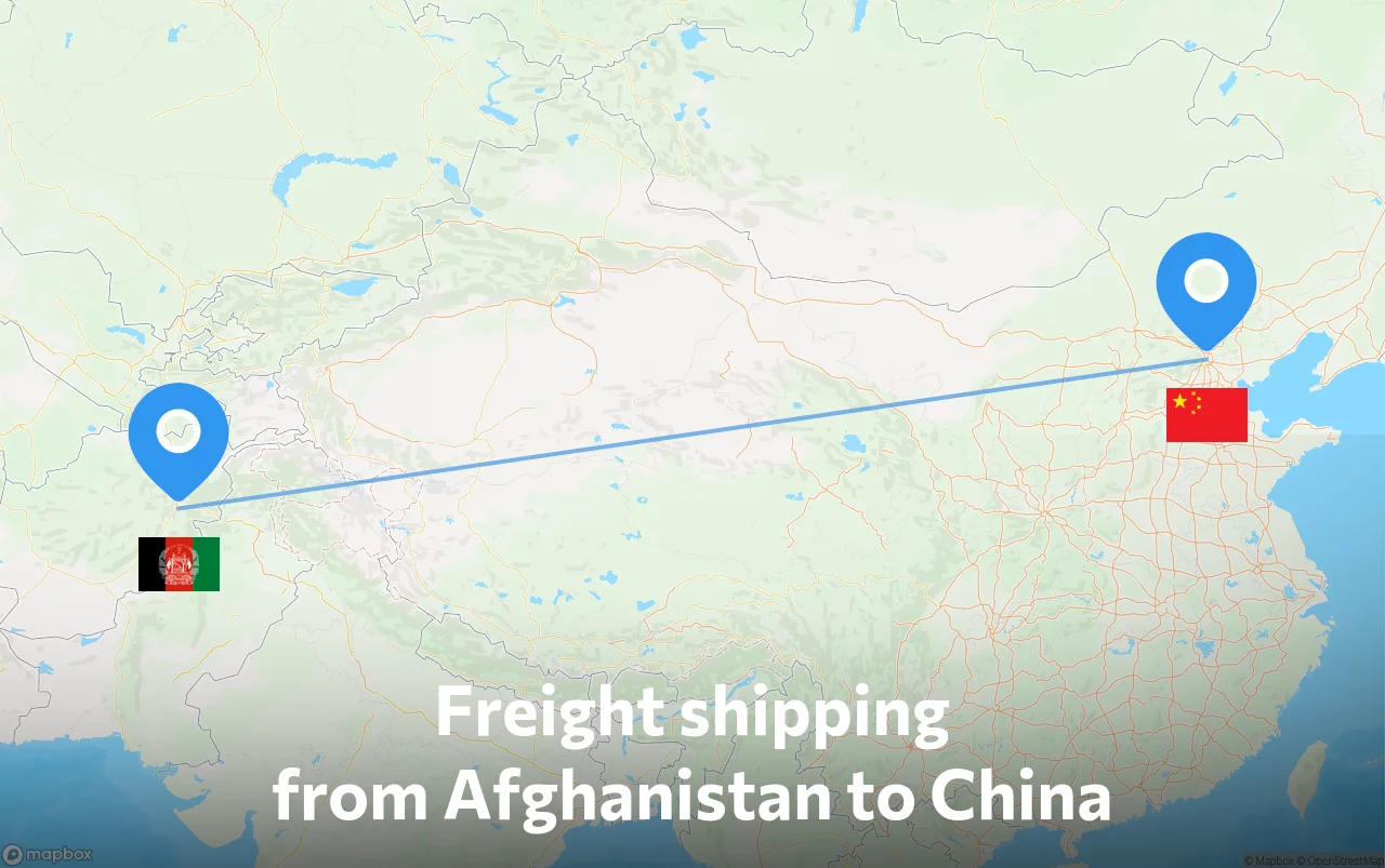 Shipping route from Afghanistan to China