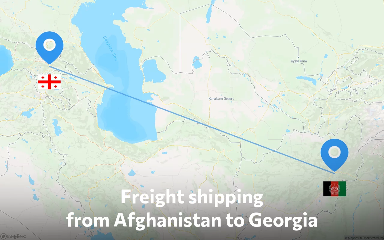 Shipping route from Afghanistan to Georgia