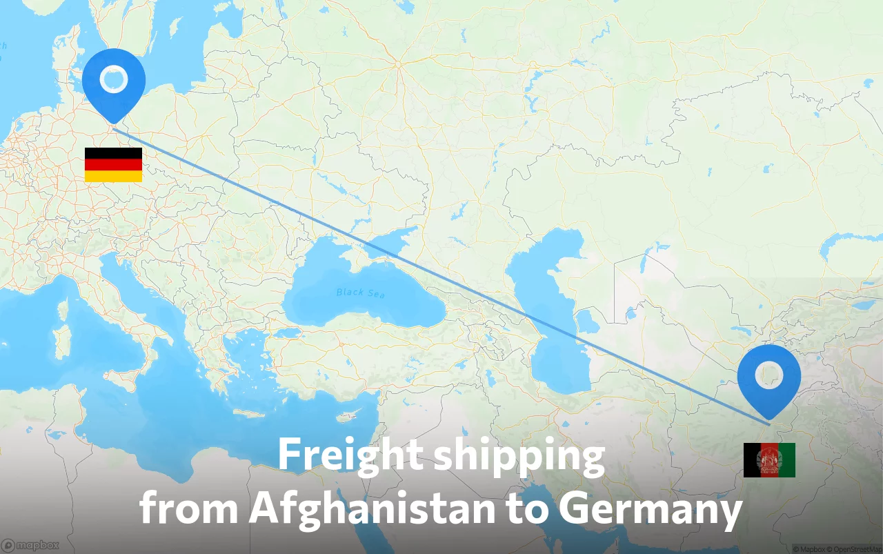 Shipping route from Afghanistan to Germany
