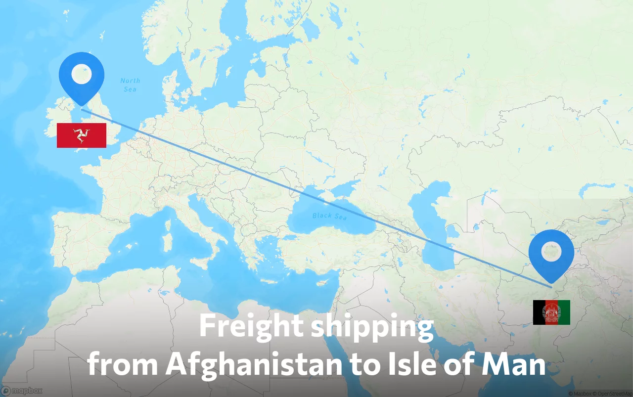 Shipping route from Afghanistan to Isle of Man