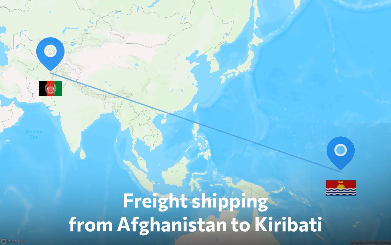 Shipping route from Afghanistan to Kiribati