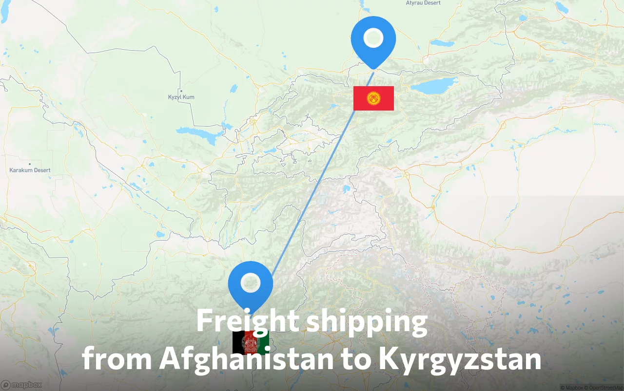 Shipping route from Afghanistan to Kyrgyzstan