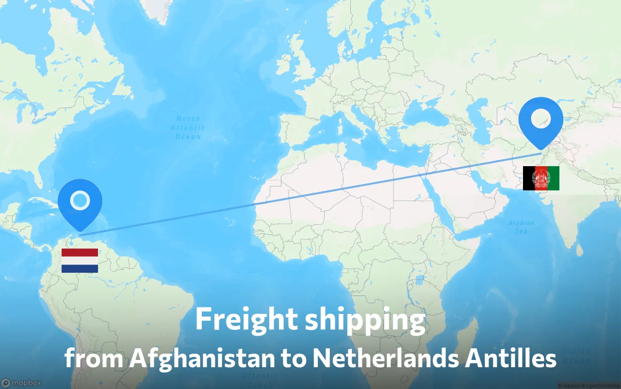 Shipping route from Afghanistan to Netherlands Antilles