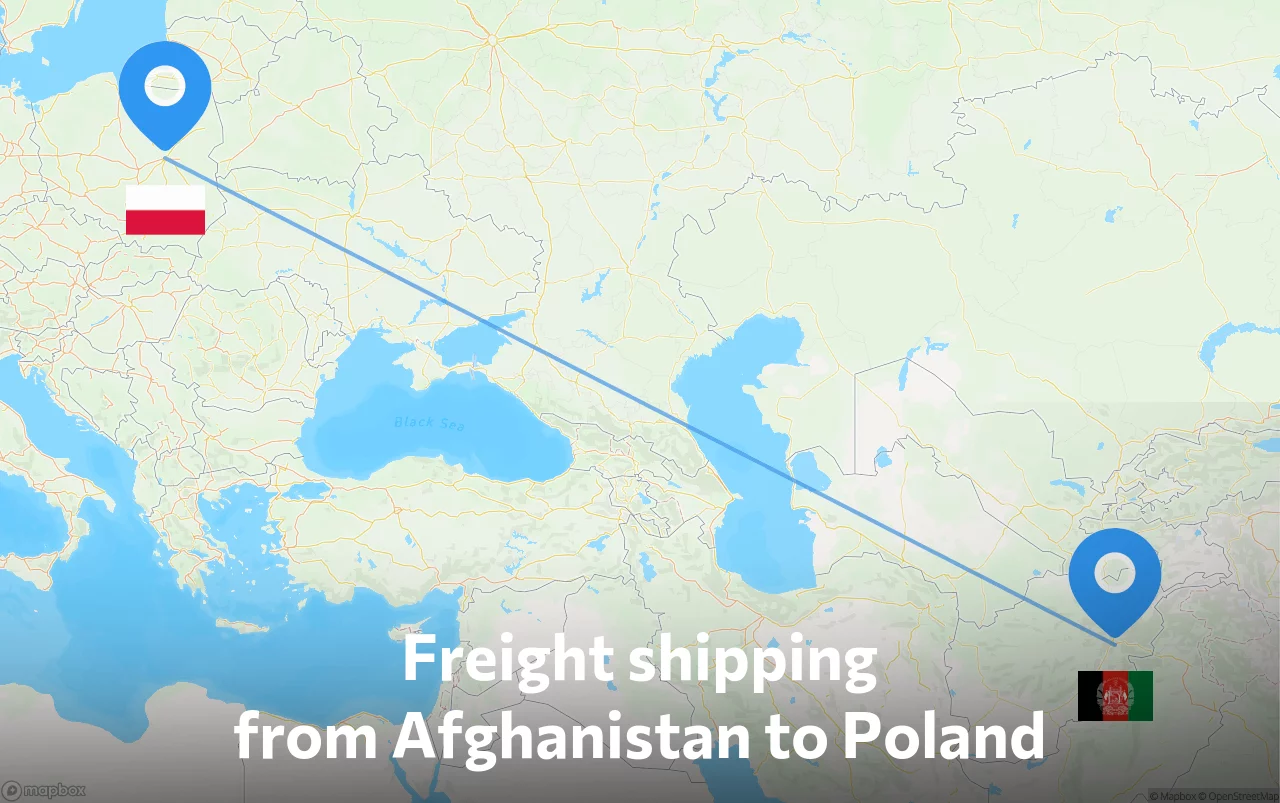 Shipping route from Afghanistan to Poland