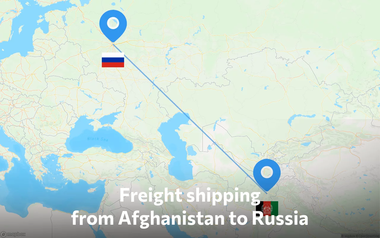 Shipping route from Afghanistan to Russia