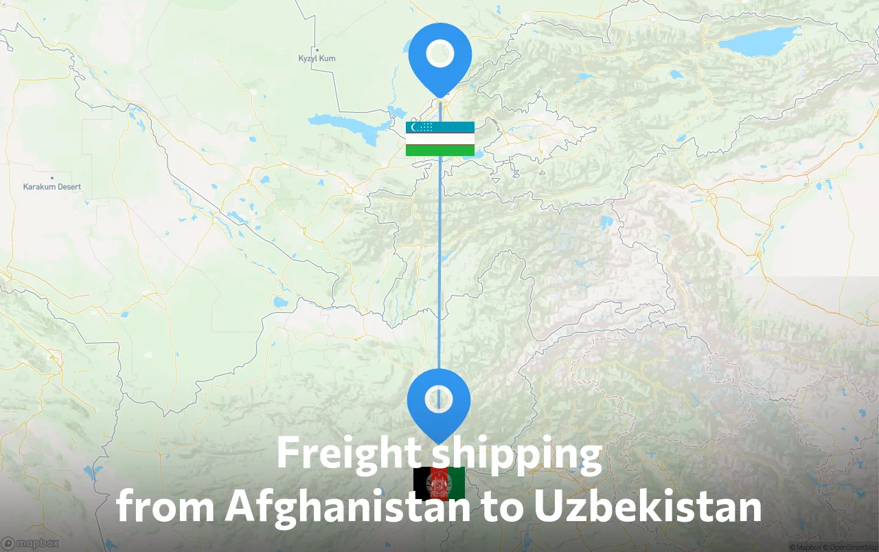Shipping route from Afghanistan to Uzbekistan