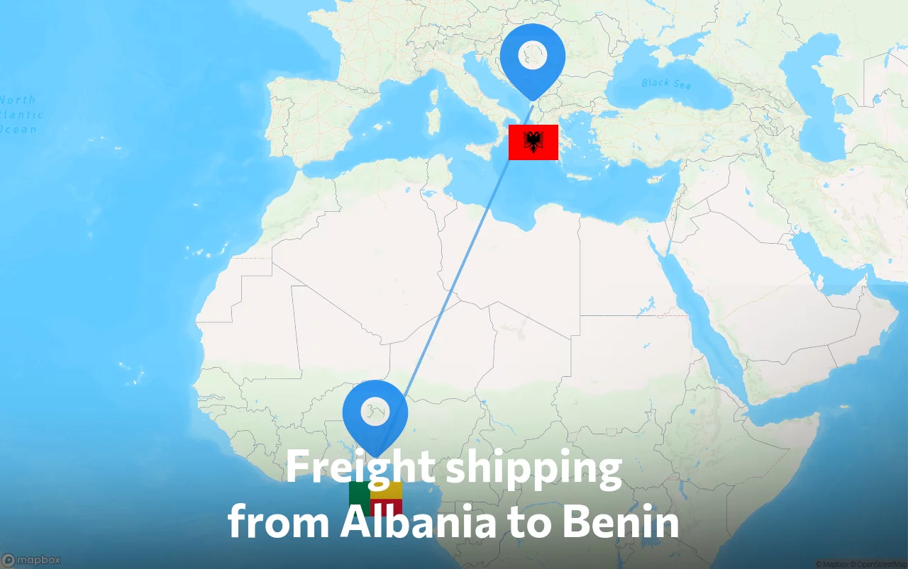Shipping route from Albania to Benin