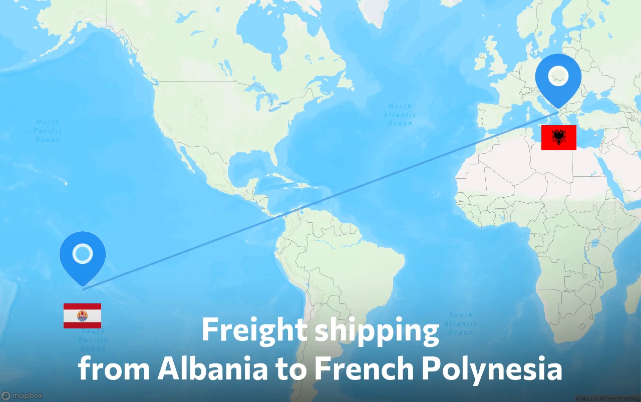 Shipping route from Albania to French Polynesia
