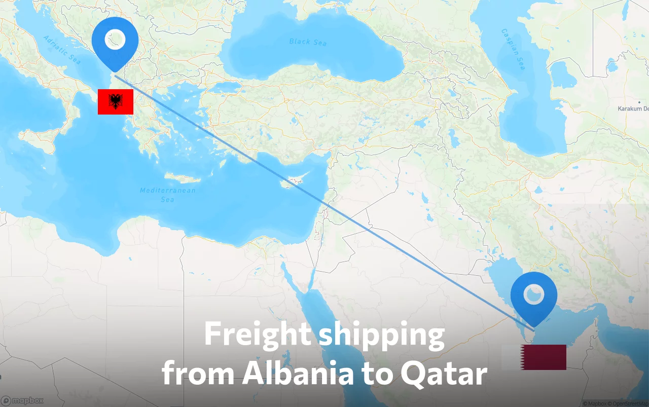 Shipping route from Albania to Qatar