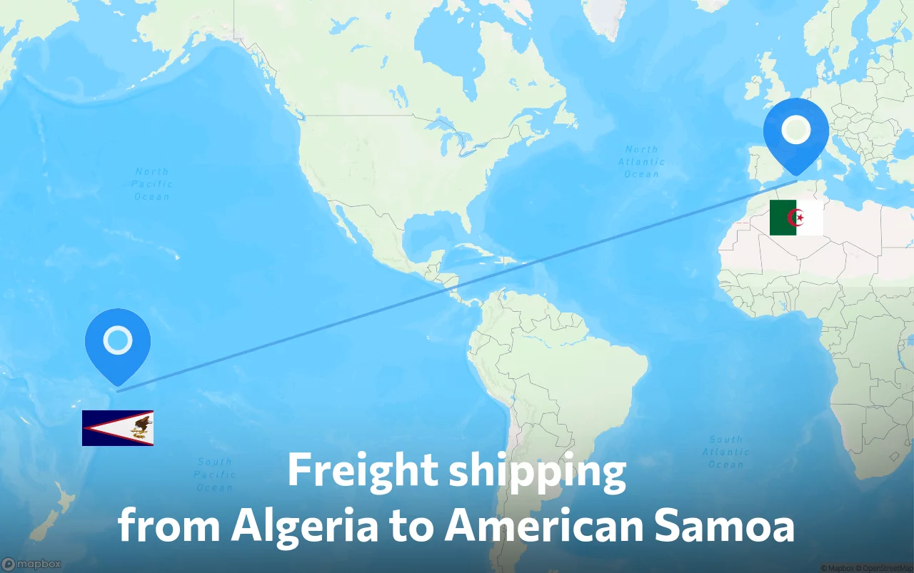 Shipping route from Algeria to American Samoa