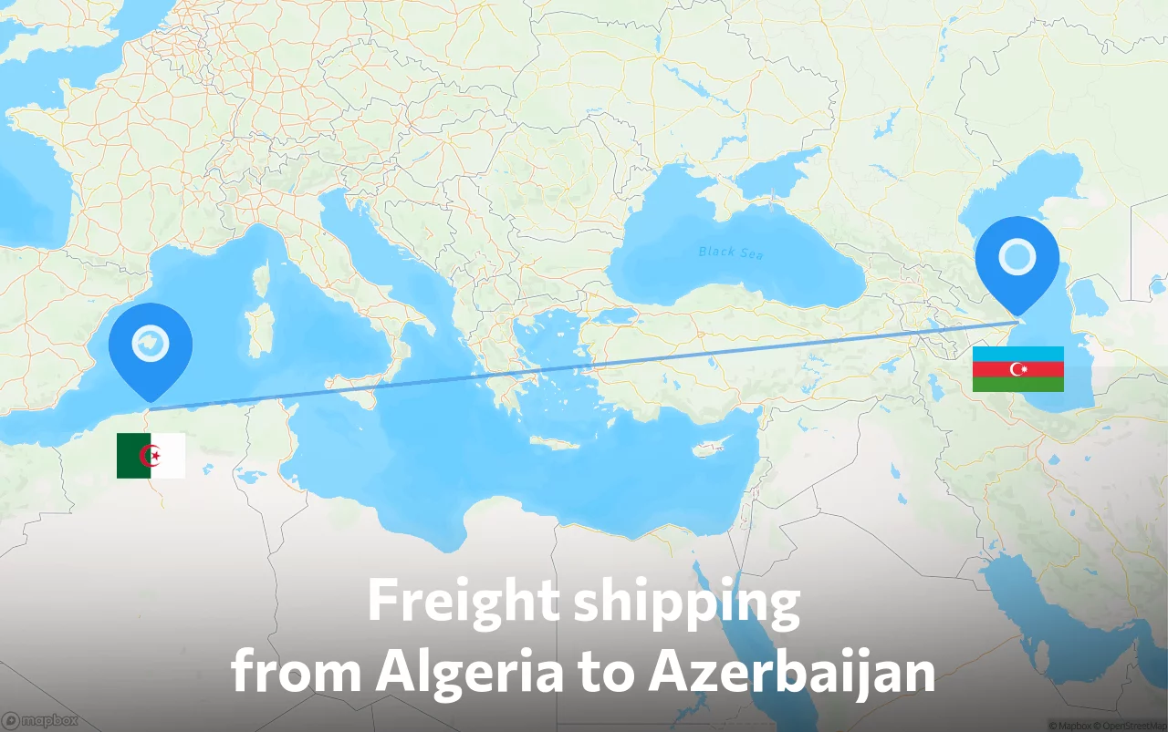 Shipping route from Algeria to Azerbaijan