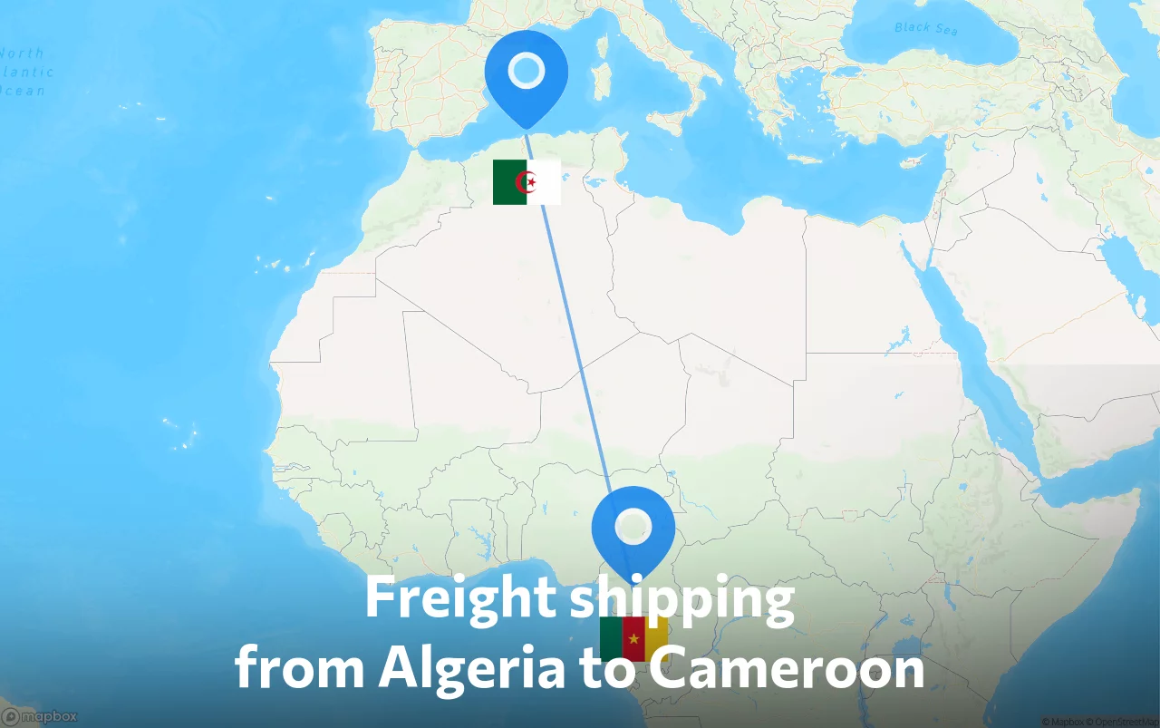 Shipping route from Algeria to Cameroon