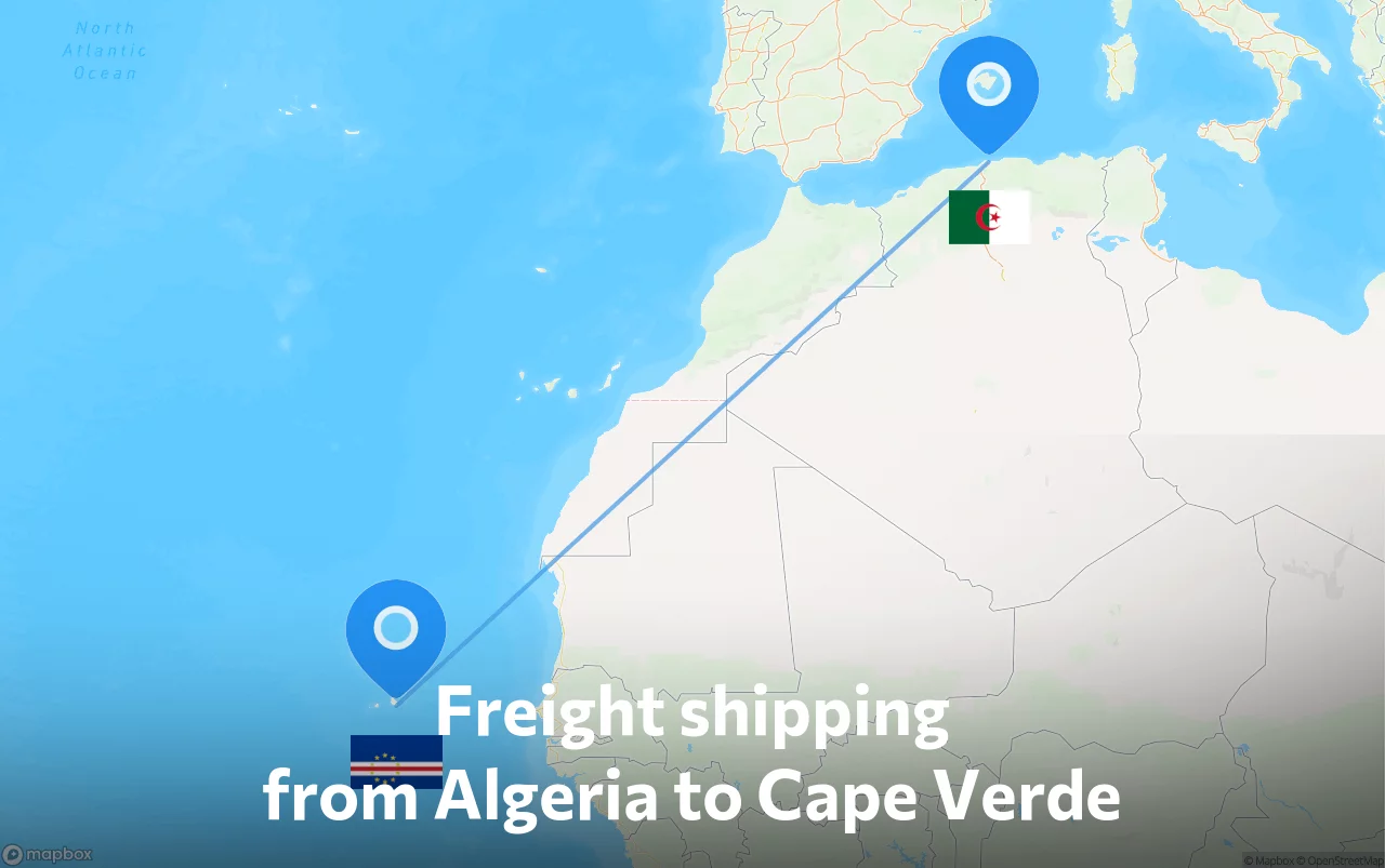 Shipping route from Algeria to Cape Verde