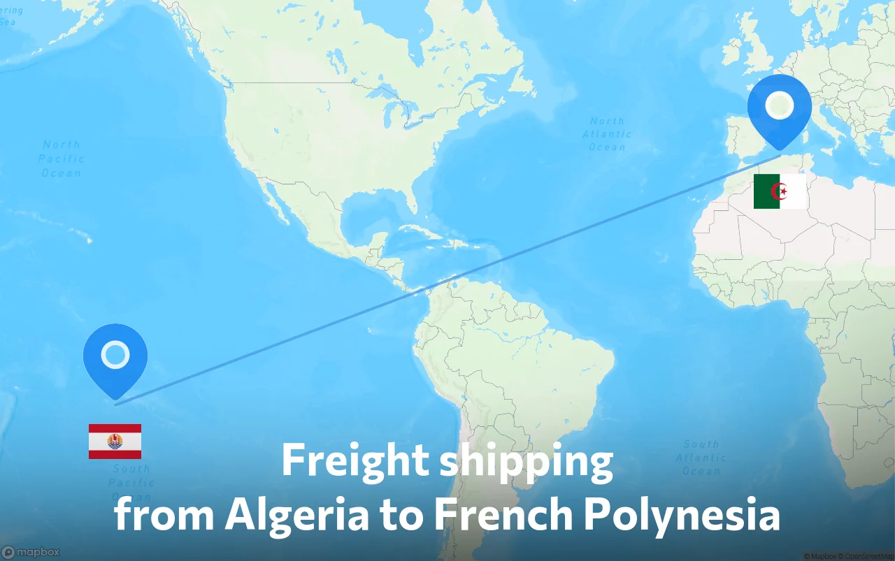 Shipping route from Algeria to French Polynesia
