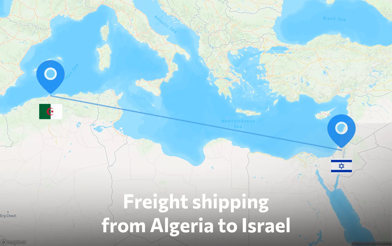 Shipping route from Algeria to Israel