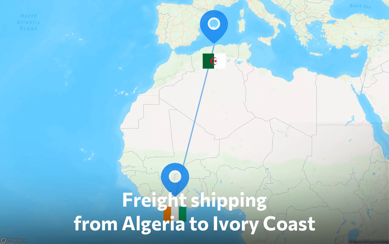 Shipping route from Algeria to Ivory Coast