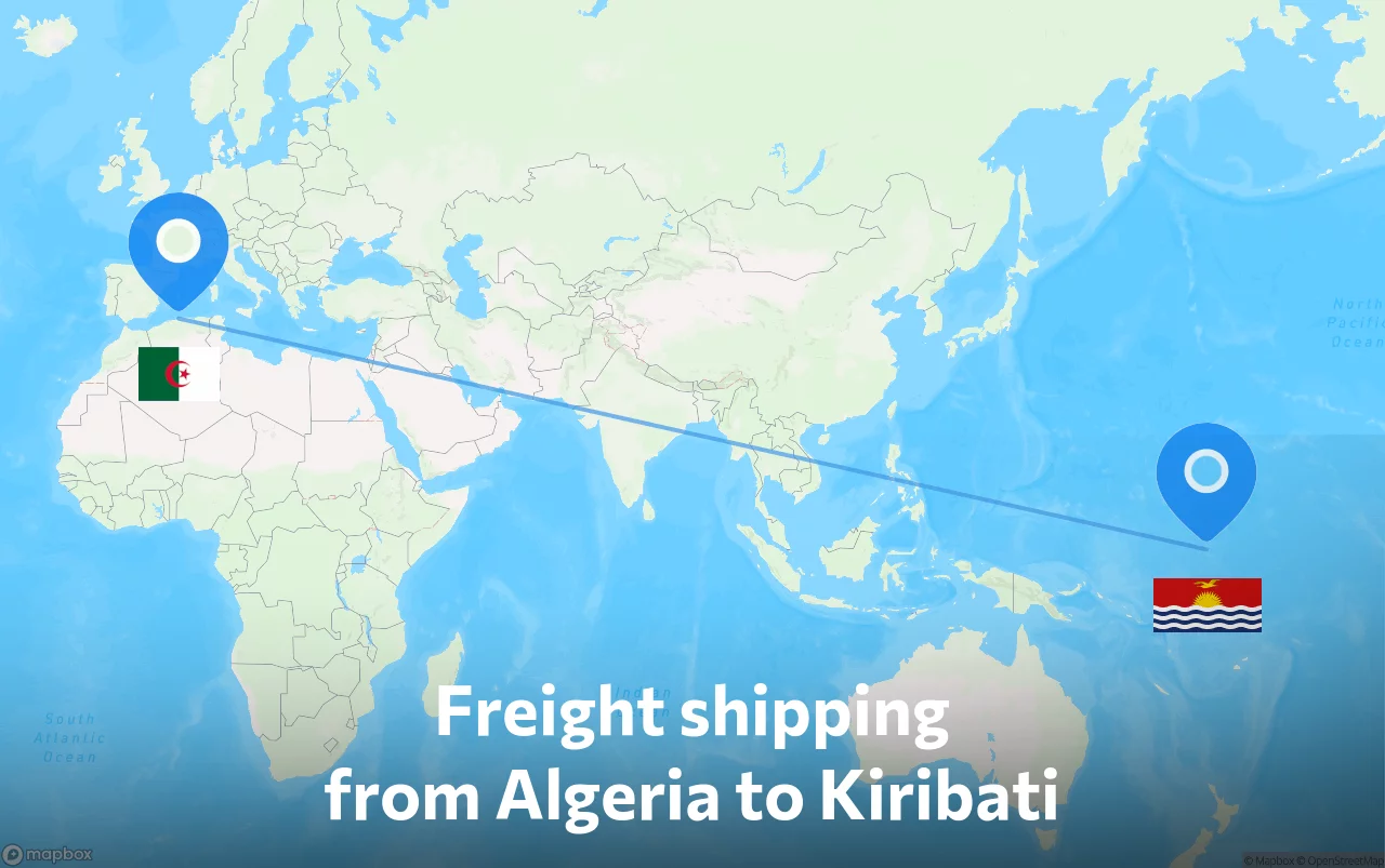 Shipping route from Algeria to Kiribati
