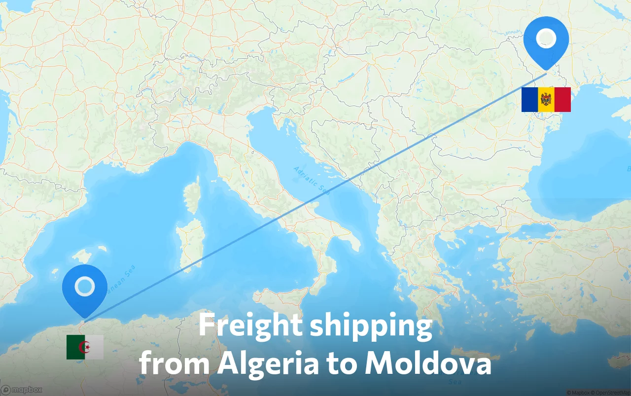 Shipping route from Algeria to Moldova