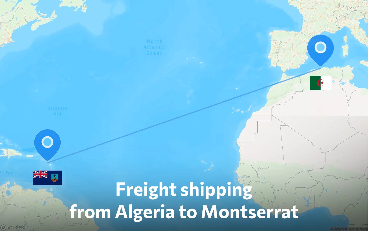 Shipping route from Algeria to Montserrat