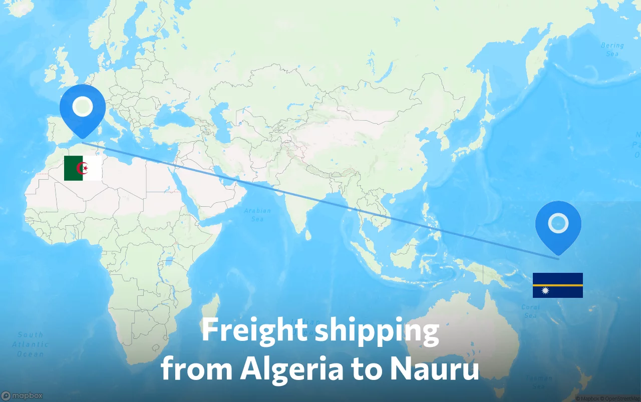 Shipping route from Algeria to Nauru