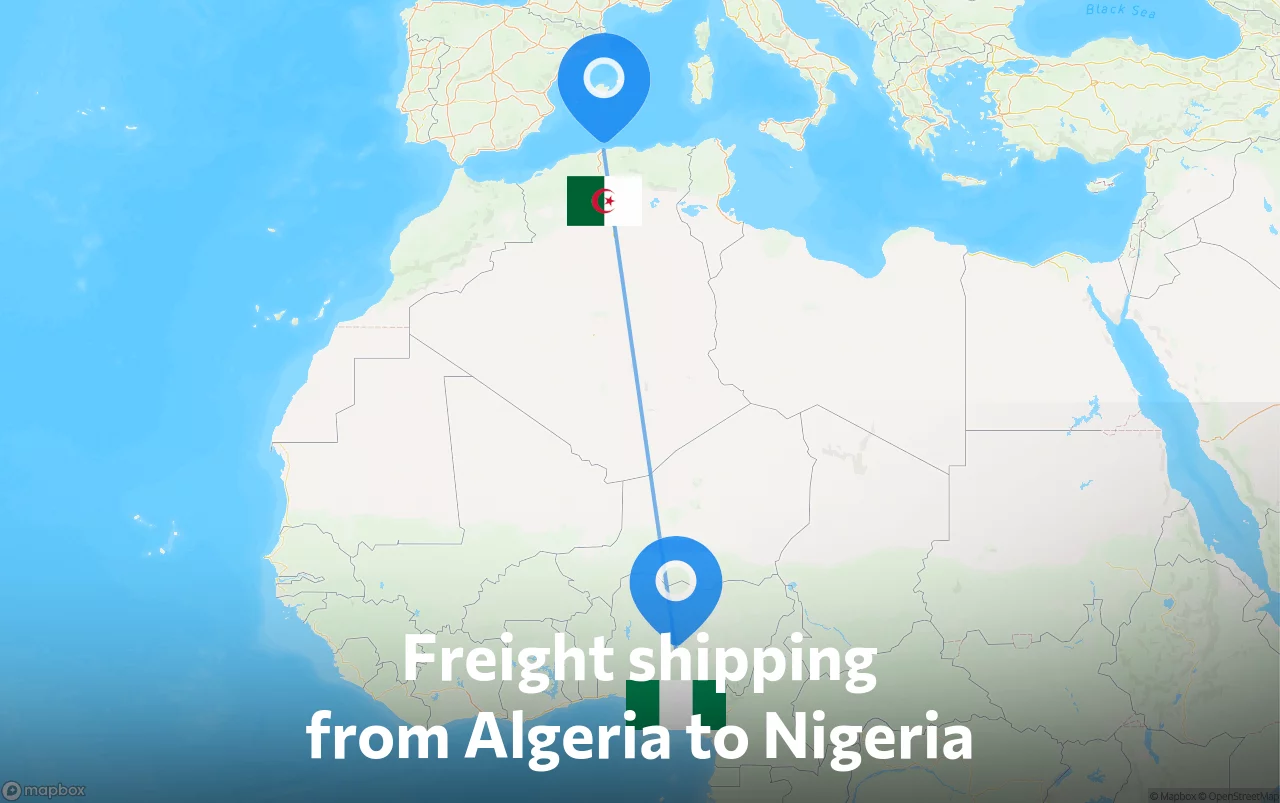 Shipping route from Algeria to Nigeria