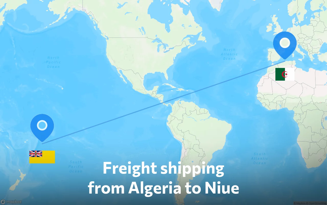 Shipping route from Algeria to Niue