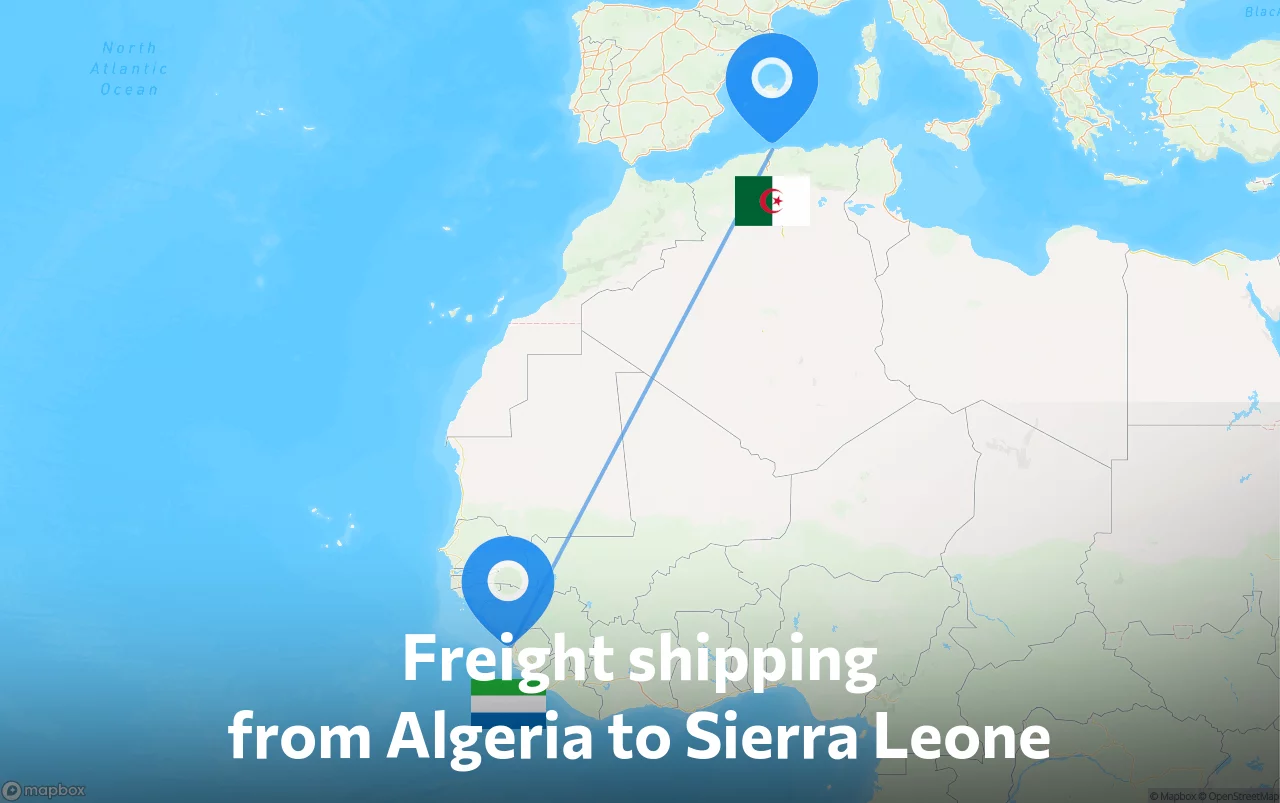 Shipping route from Algeria to Sierra Leone