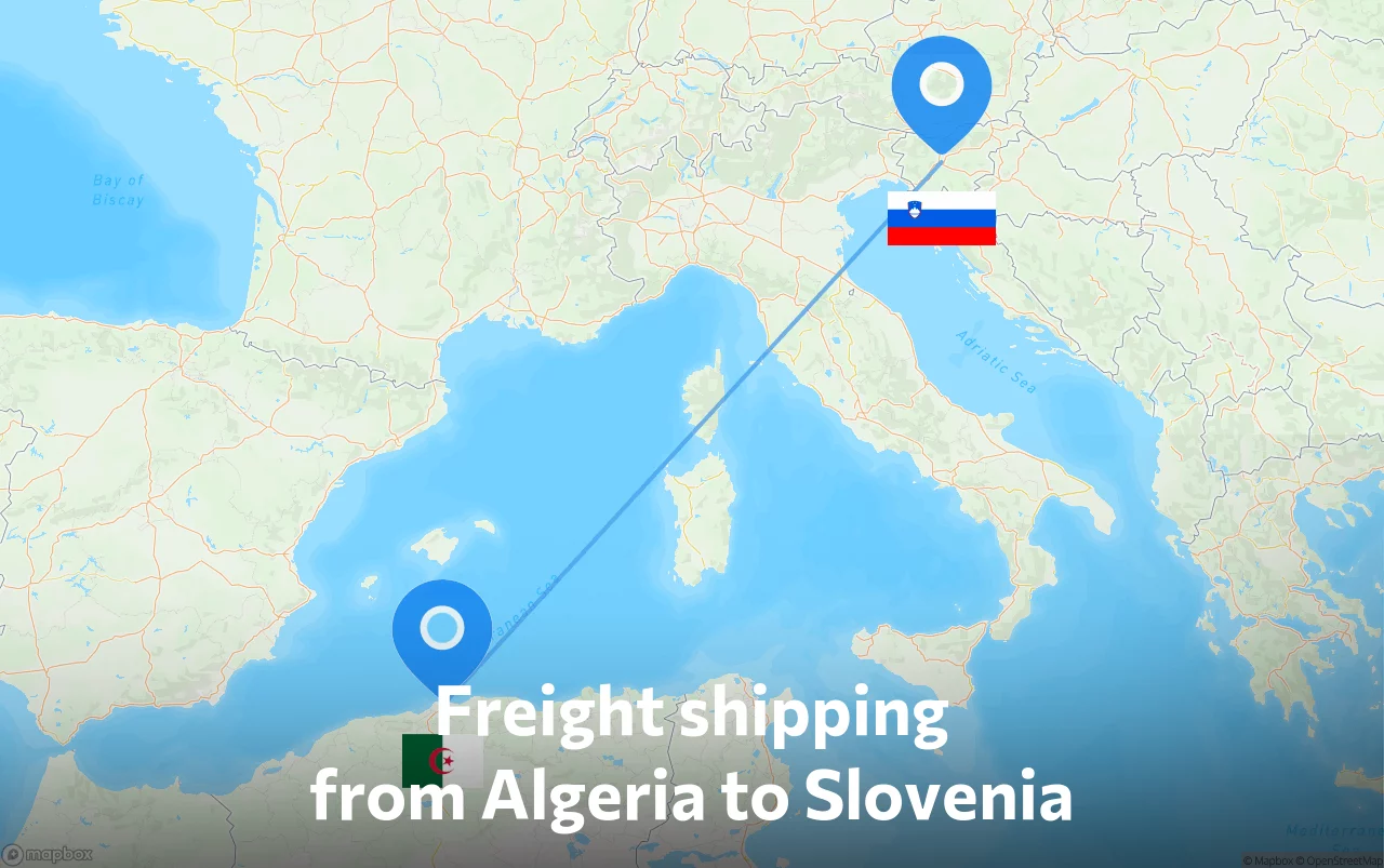 Shipping route from Algeria to Slovenia