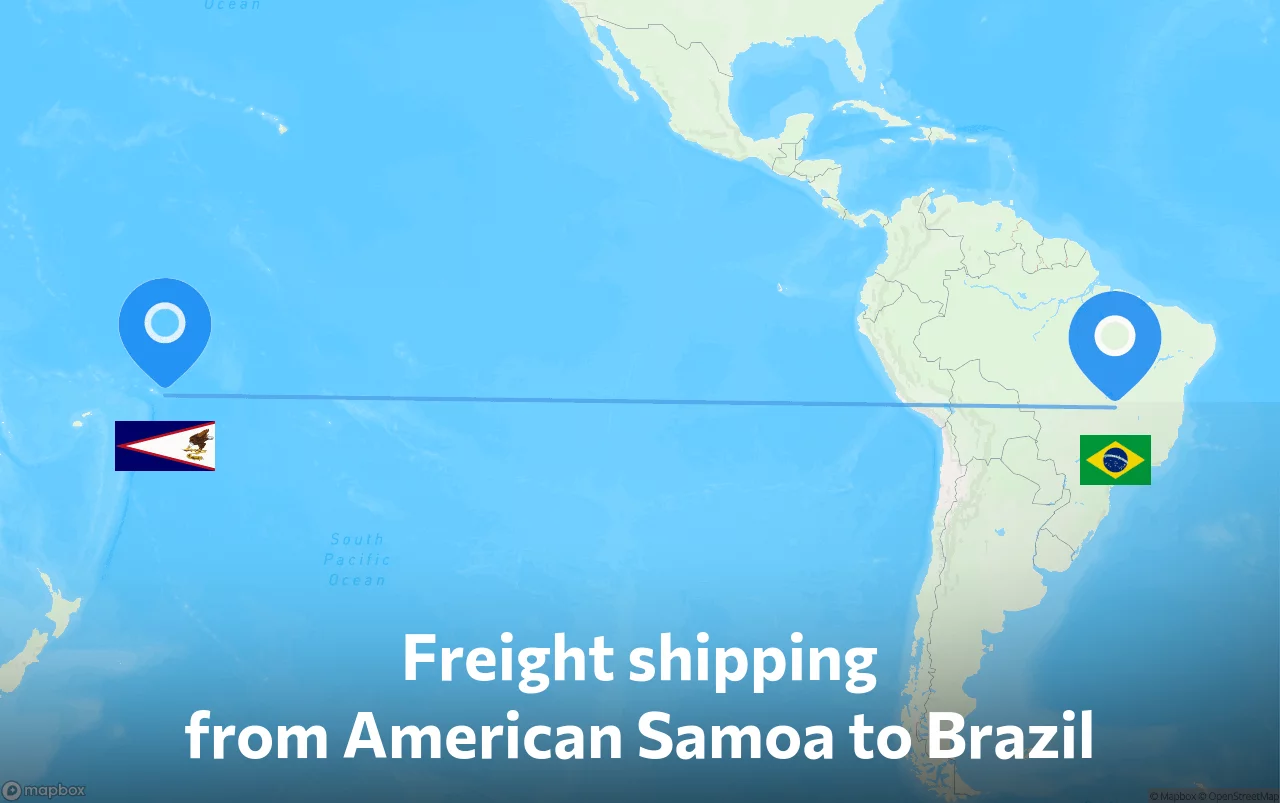 Shipping route from American Samoa to Brazil
