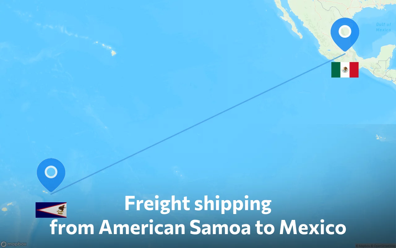 Shipping route from American Samoa to Mexico