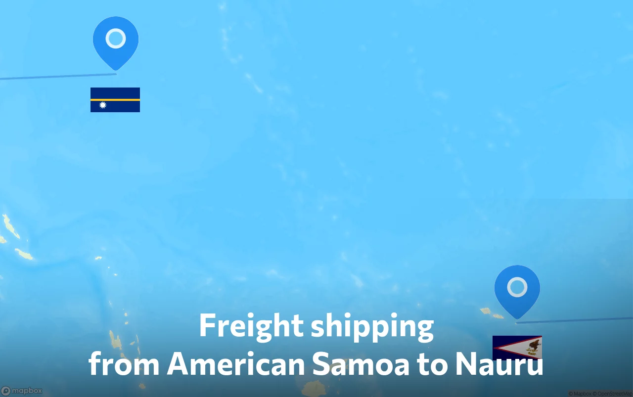 Shipping route from American Samoa to Nauru