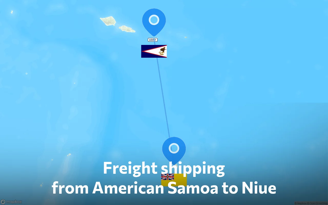 Shipping route from American Samoa to Niue