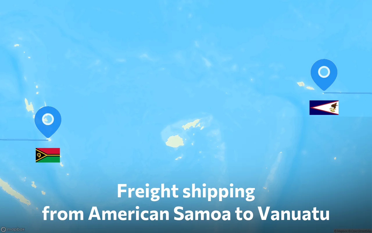 Shipping route from American Samoa to Vanuatu