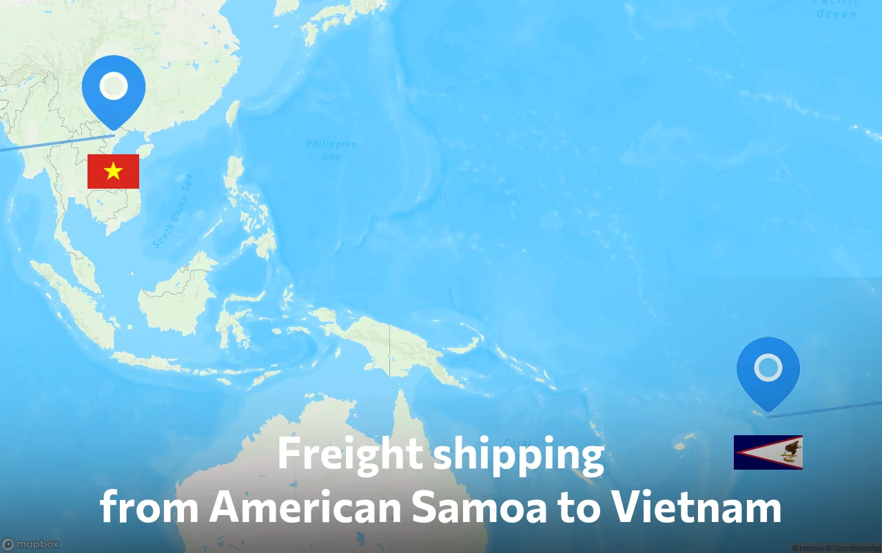 Shipping route from American Samoa to Vietnam