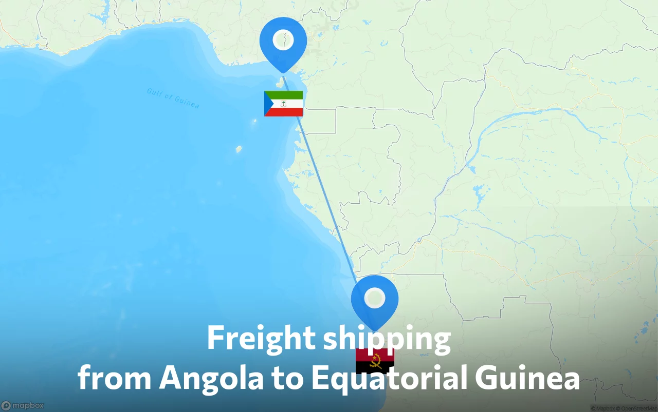 Shipping route from Angola to Equatorial Guinea