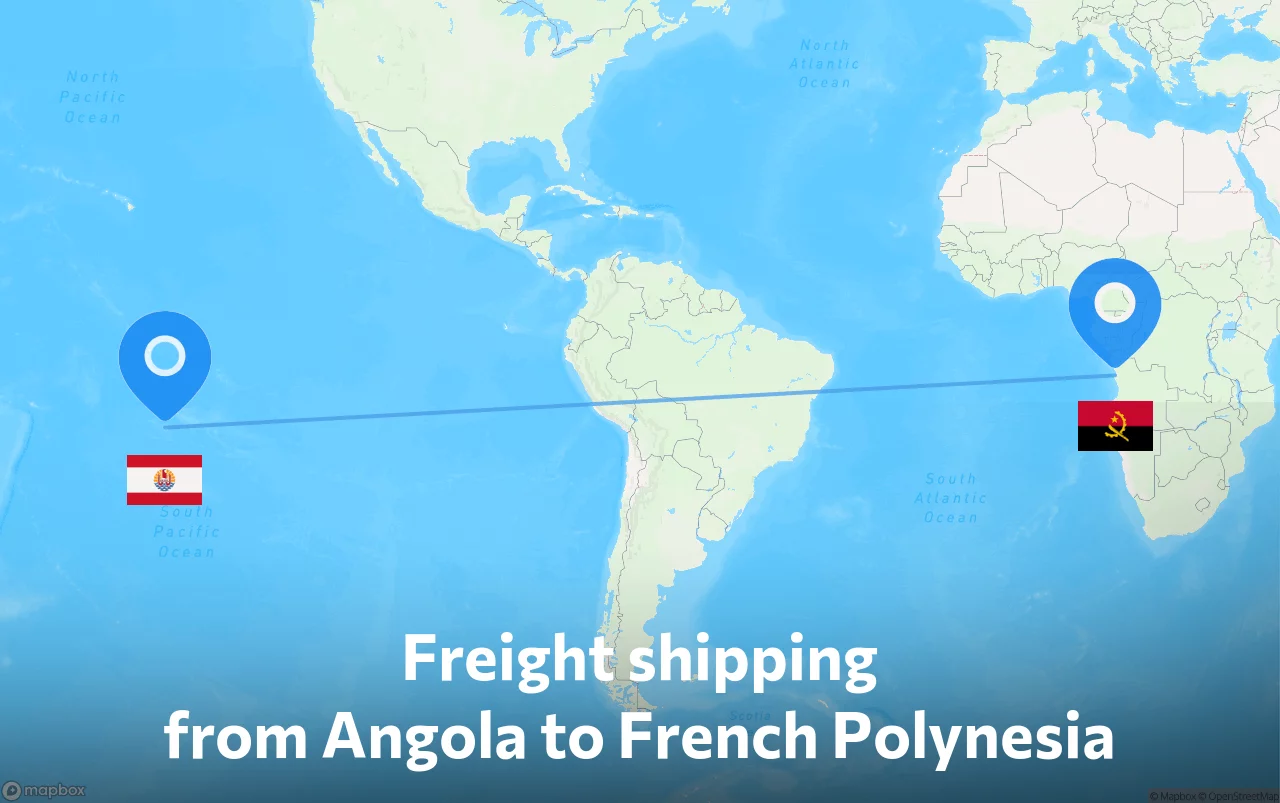 Shipping route from Angola to French Polynesia