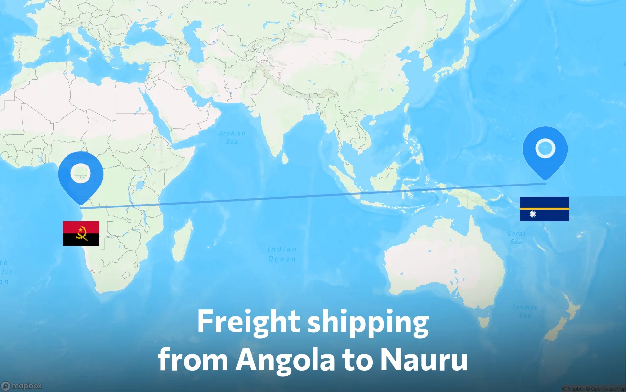Shipping route from Angola to Nauru