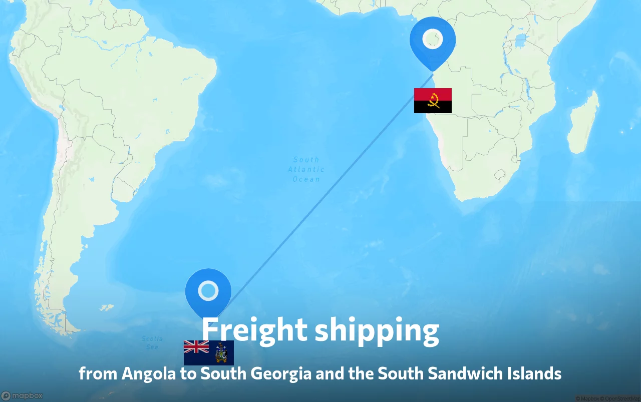 Shipping route from Angola to South Georgia and the South Sandwich Islands
